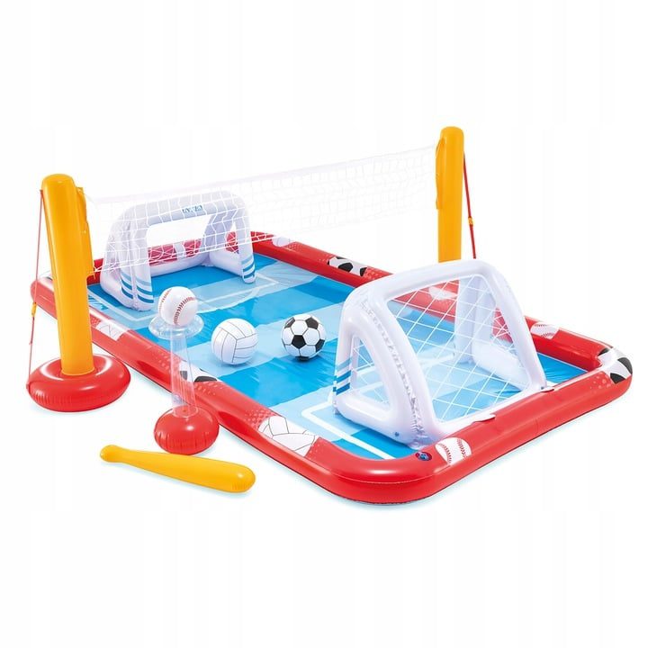 Arena sportiva gonflabila, Intex, 325x267x102 cm, 2 porti gonflabile, plasa gonflabila, 3 mingi