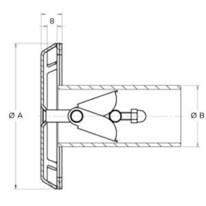Aspiratie antivortex inox AISI-316, beton