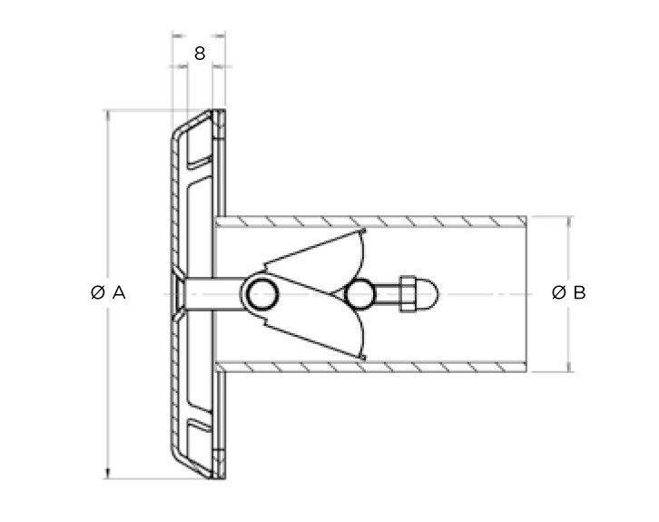 Aspiratie antivortex inox AISI-316, beton