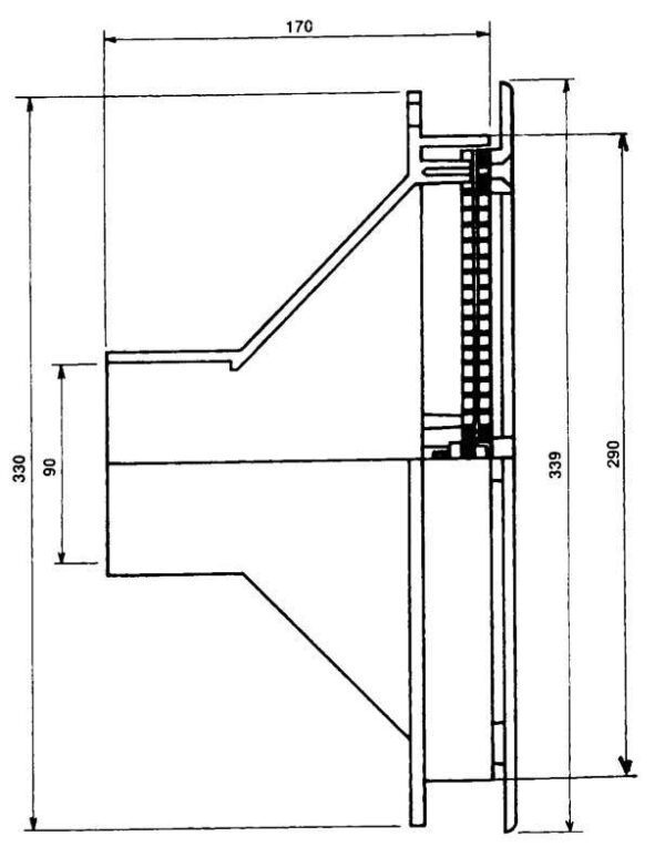 duza aspirare perete beton d340 mm 1