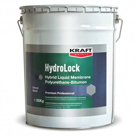 kraft hydrolock hybrid negru 25kg membrana lichida poliuretan bituminoasa