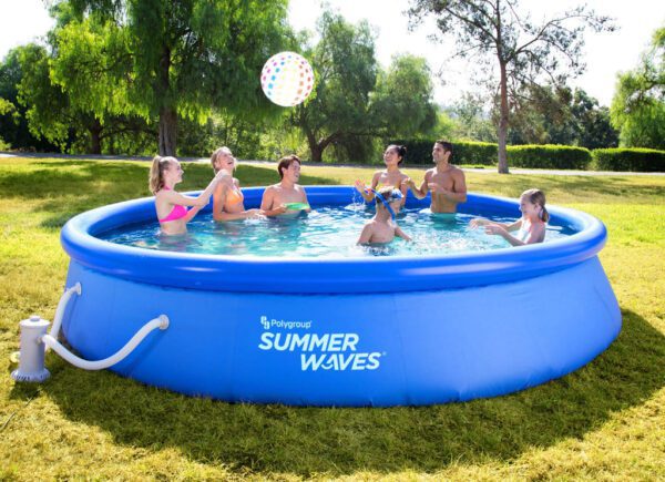 piscina instant family summer waves cu inel gonflabil dimensiuni 366