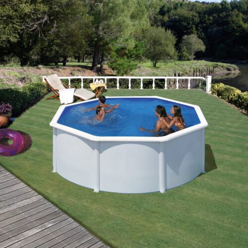 Piscina prefabricata rotunda cu pereti metalici albi ф300 x h 120cm
