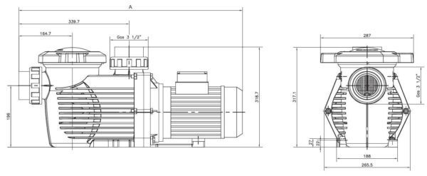 pompa hcp 3600 3 cp 400v ie3 hayward 2