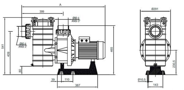 pompa hcp 3800 25 cp 400v ie3 hayward 2