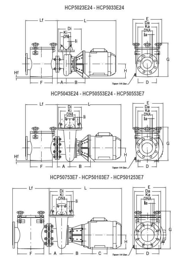 pompa hcp 5000 55 cp 400v dn125 ie3 2