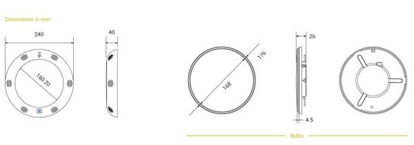 proiector plat led alb 18w cu rama abs hayward 2