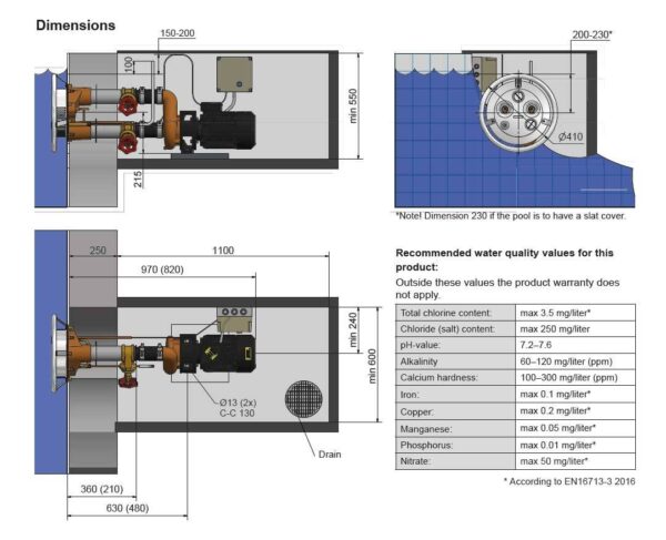 sistem inot contra curent jet swim 2000 beton 1