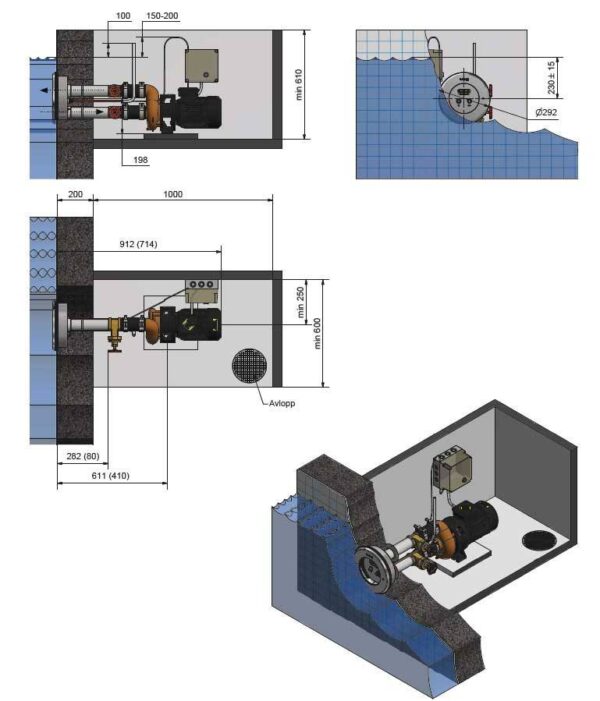sistem inot contra curent jet swim motion beton 3