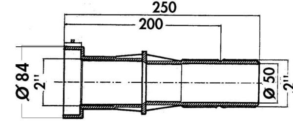 trecere perete liner 250 mm 1